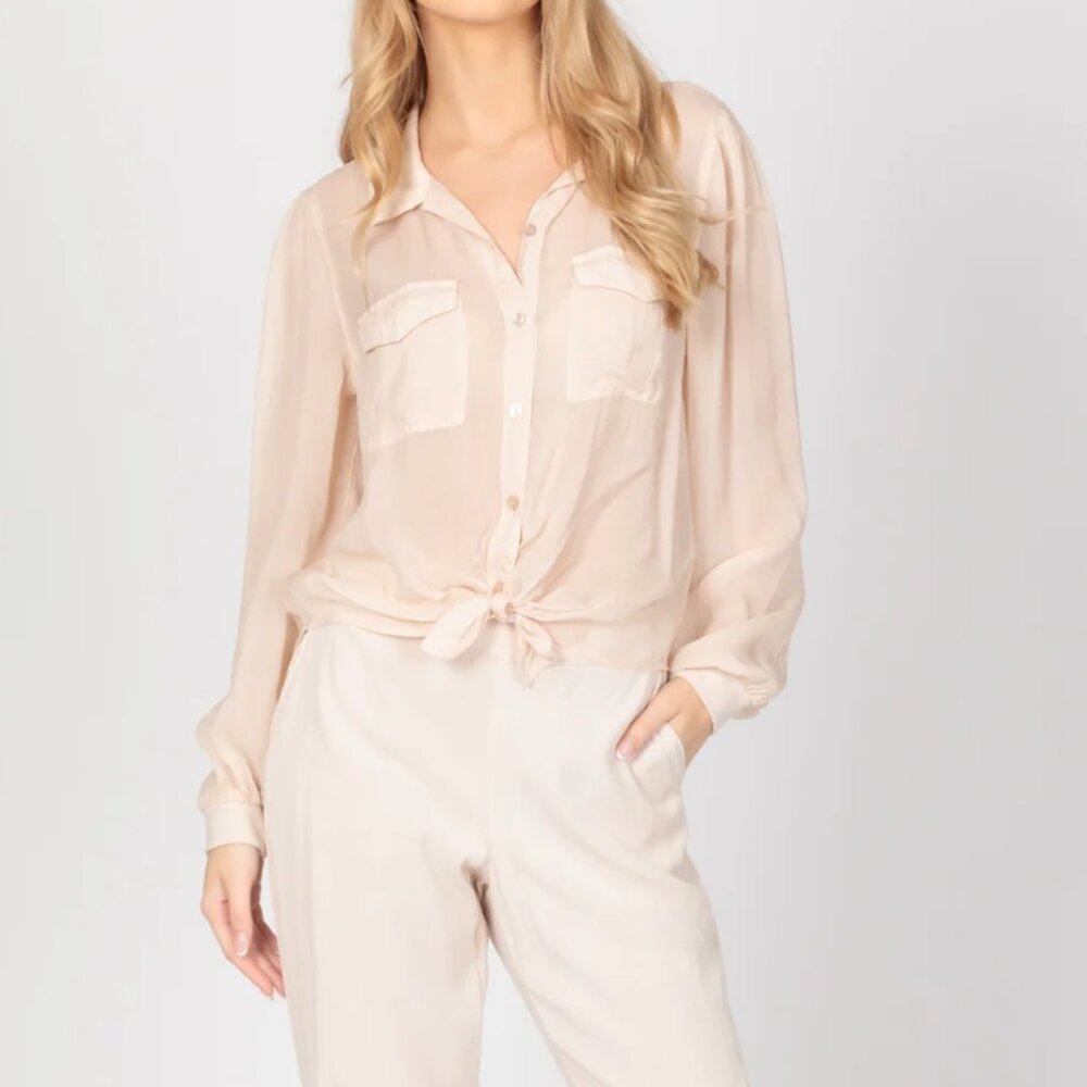 Maven West - Long Sleeve Rib Cuff Button Up Shirt